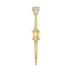 14K Yellow Gold Ladies Flexible Bangle 1 3/4CT Round Cut Diamonds  (Color F-G -Clarity VS1/VS2)