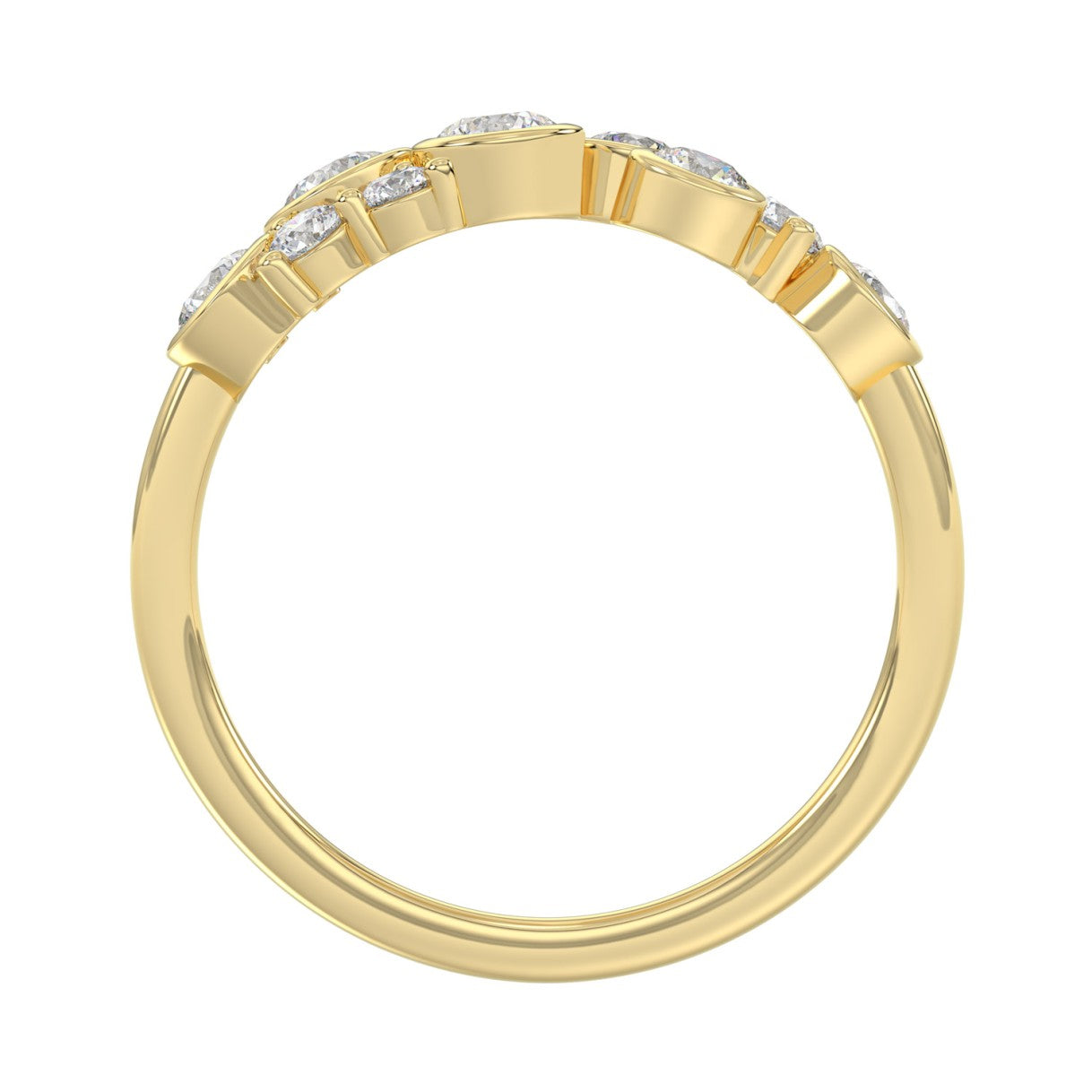 Classic 10K Yellow Gold  Round Lab Grown Diamond Ladies Fashion  Ring 3/4Ct (Color F-G -Clarity Vs1/Vs2)