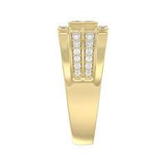 14K YELLOW GOLD 1.00CT ROUND DIAMOND MEN'S RING 