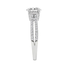 14K WHITE GOLD 1 1/2CT ROUND DIAMOND LADIES BRIDAL RING (CENTER STONE ROUND DIAMOND 1CT)
