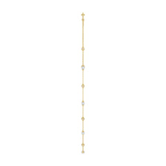 Luxury Round/Pearl Diamond Necklace 10K Yellow Gold 1/3CT Elegant Ladies Jewelry (Color F-G -Clarity VS1/VS2)