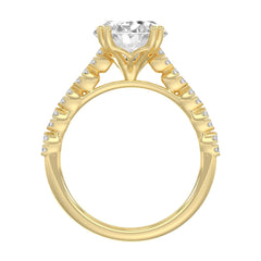 Ladies 14K Yellow Gold Ladies Elegance- Bridal Set  3 1/3CT Round & Oval Diamonds 3.00CT Oval Center stone (Color F-G  Clarity VS1/VS2)