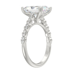 Ladies 14K White Gold Ladies Elegance- Bridal Set  3 1/3CT Round &amp; Radiant Diamond 3.00CT Radiant Center stone (Color F-G -Clarity VS1/VS2)