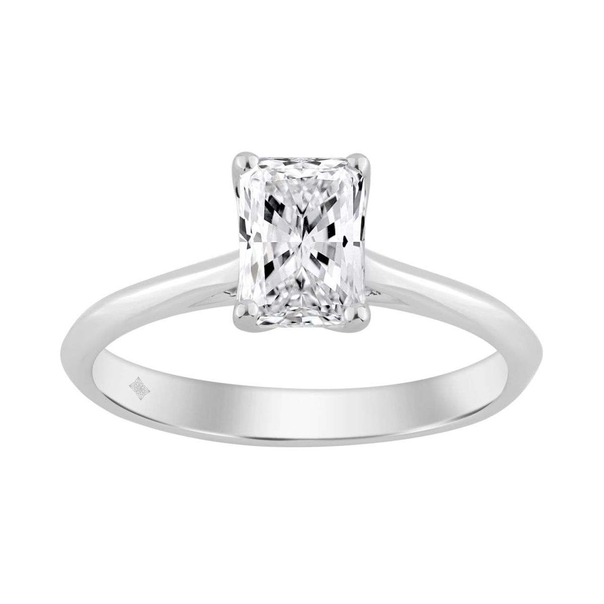 14K WHITE GOLD 1.00CT RADIANT DIAMOND LADIES SOLITAIRE RING
