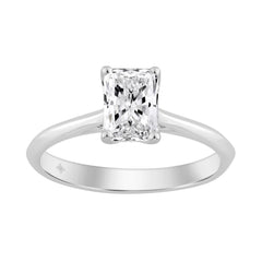 14K WHITE GOLD 1.00CT RADIANT DIAMOND LADIES SOLITAIRE RING
