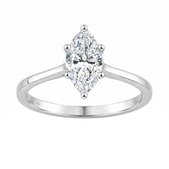 14K WHITE GOLD 1.00CT MARQUISE DIAMOND LADIES SOLITAIRE RING (CENTER STONE MARQUISE DIAMOND 1CT