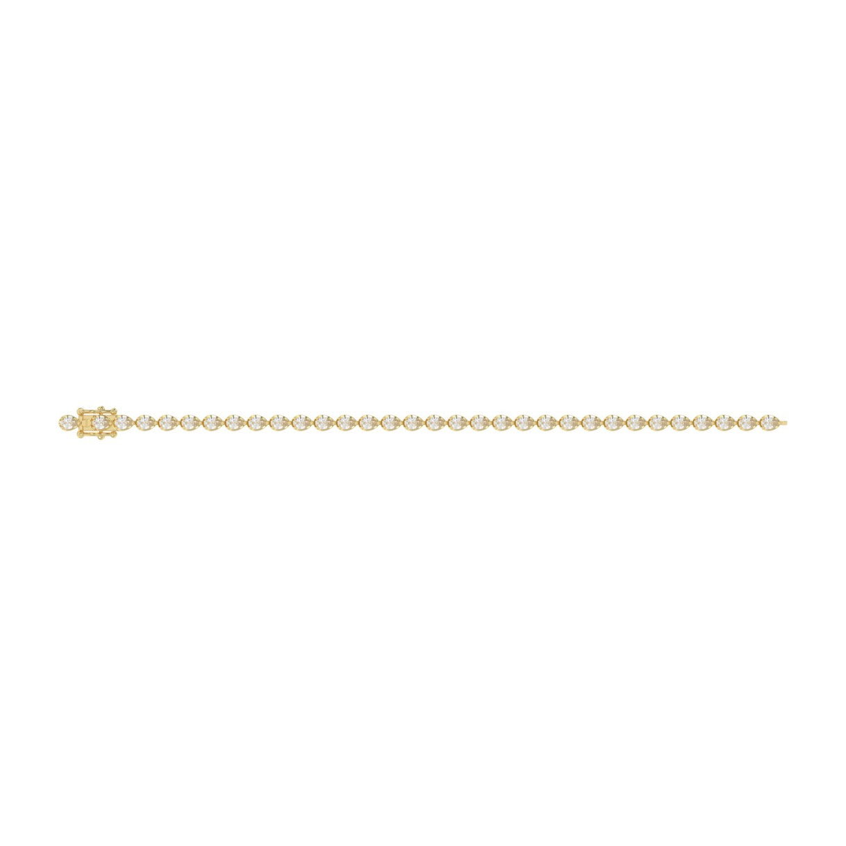 Elegant Pear Shape Diamond Ladies Tennis Bracelet in 14K Yellow Gold 3 1/2CT (Color F-G -Clarity VS1/VS2)