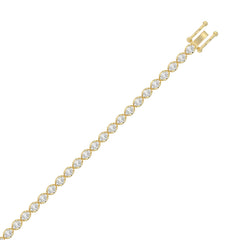 Fancy Oval Shape Diamond Ladies Tennis Bracelet in 14K Yellow Gold 4CT (Color F-G -Clarity VS1/VS2)
