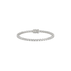 Luxury Emerald Shape Diamond Ladies Tennis Bracelet in 14K White Gold 4 1/2CT (Color F-G -Clarity VS1/VS2)