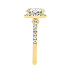 Elegance 14K Yellow Gold 3 1/2Ct Round Diamond Bridal Ring Timeless Engagement Ring For Women 3Ct Round Center Stone (Color F-G -Clarity Vs1/Vs2)