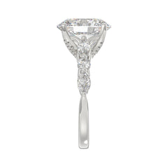 Elegant 14K White Gold  Bridal Fancy Ring for Ladies 3 3/4CT Round &amp; Marquise&amp; Oval Cut Diamonds 3.00CT Center stone (Color F-G -Clarity VS1/VS2)