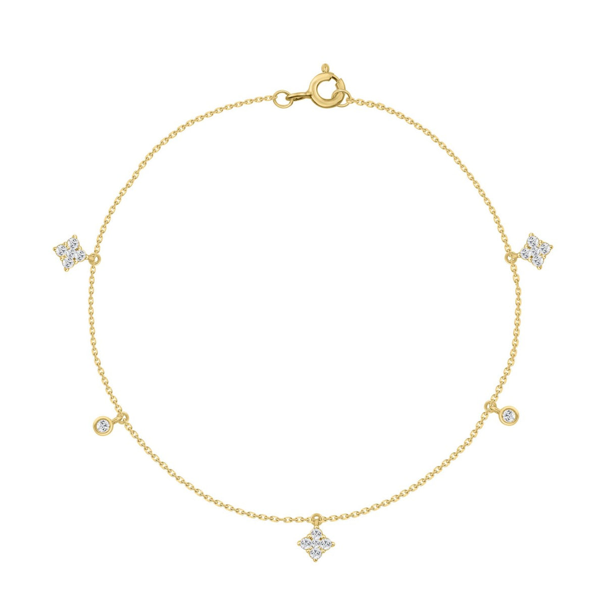 10K Yellow Gold 1/3Ct Round Diamond Bracelet For Ladies Elegant Luxury Jewelry