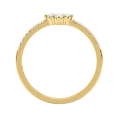 10K Yellow Gold 1/4Ct Round Diamond Classic Ring For Women Elegant Everyday Jewelry