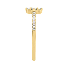 10K Yellow Gold 1/4Ct Round Diamond Classic Ring For Women Elegant Everyday Jewelry