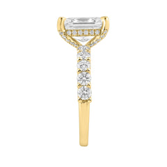 14K Yellow Gold 5 1/2Ct Radiant Cut &amp; Round Diamond Engagement Ring Women Bridal Wedding Ring 4Ct Radiant Center Stone (Color F-G -Clarity Vs1/Vs2)