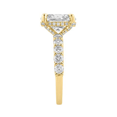 14K Yellow Gold 5 1/2Ct Oval & Round Diamond Engagement Ring Women Bridal Wedding Ring 4Ct Oval Center Stone (Color F-G -Clarity Vs1/Vs2)