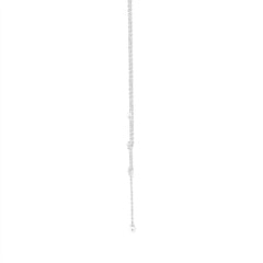10K White Gold Diamond & Pearl Necklace For 1/2Ct Round Diamond Elegant Drop Necklace, Classic Ladies Fine Jewelry (Color F-G -Clarity Vs1/Vs2)