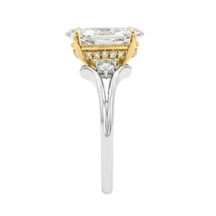 Elegance14K White/Yellow Gold Diamond Engagement Ring 2 1/4Ct Elongated Oval Center With Round Side Stones, Women Ring 2Ct  ELONGATED Oval Center Stone (Color F-G -Clarity Vs1/Vs2)