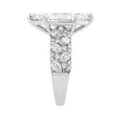 Luxury 14K White Gold Diamond Ring 6 1/4Ct Marquise Center Stone With Pear &amp; Round Diamonds, Women Fashion Engagement Ring (Color F-G -Clarity Vs1/Vs2)