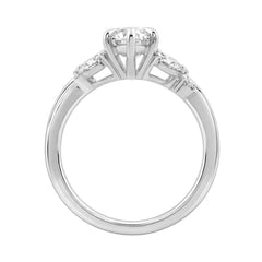 14K White Gold 3 1/2Ct Lab-Grown Diamond Engagement Ring For Women 3Ct Marquise Center With Round Side Stones, Elegant Fashion Bridal Ring (Color F-G -Clarity Vs1/Vs2)
