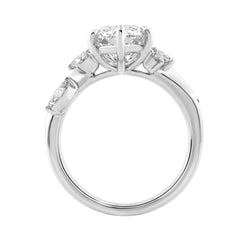 14K White Gold 5 1/2Ct Lab-Grown Diamond Engagement Ring For Women 5Ct Marquise Center Stone With Round Side Stones, Luxury Bridal Ring (Color F-G -Clarity Vs1/Vs2)
