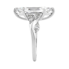 14K White Gold 5 1/2Ct Lab-Grown Diamond Engagement Ring For Women 5Ct Marquise Center Stone With Round Side Stones, Luxury Bridal Ring (Color F-G -Clarity Vs1/Vs2)
