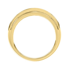 Luxury 14K Yellow Gold 1.00Ct Men'S Round Cut Lab Grown Diamond Band