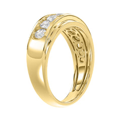 Luxury 14K Yellow Gold 1.00Ct Men'S Round Cut Lab Grown Diamond Band