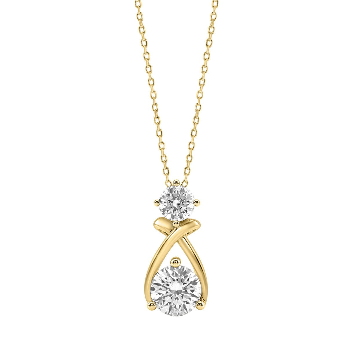 Elegant 14K Yellow Gold Lab Created Diamond Ladies Pendant 1.00Ct Round Cut Infinity Twist Pendant For Her (Color F-G -Clarity Vs1/Vs2)