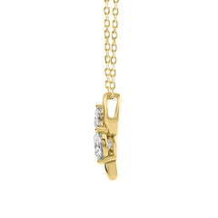 Elegant 14K Yellow Gold Ladies Pendant With 1.00Ct Round Diamonds In A Timeless Two-Stone Design. Complete With Chain And Perfect For Gifting.