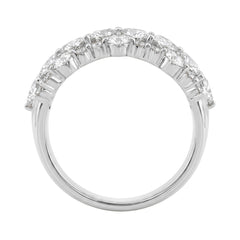 14K White Gold 3.00Ct Mixed Shape Diamond Cluster Ring Round, Marquise & Pear Floral Inspired Ladies Ring (Color F-G -Clarity Vs1/Vs2)
