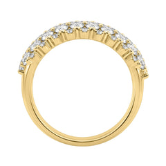 14K Yellow Gold 3.00Ct Multi Shape Diamond Ring Round, Pear & Marquise Cut Cluster Ring For Women (Color F-G -Clarity Vs1/Vs2)