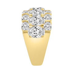 14K Yellow Gold 5 1/3Ct Oval Diamond Cluster Ring For Women Luxury Statement Fashion Ring (Color F-G -Clarity Vs1/Vs2)