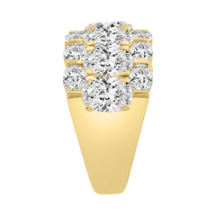 14K Yellow Gold 5 1/3Ct Oval Diamond Cluster Ring For Women Luxury Statement Fashion Ring (Color F-G -Clarity Vs1/Vs2)