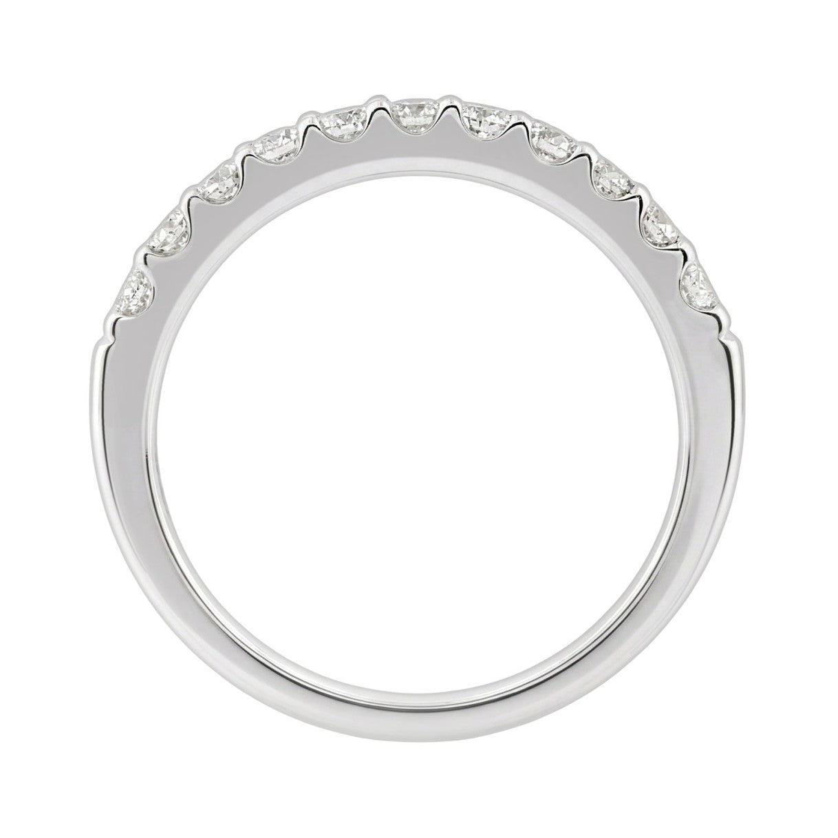 14K White Gold 1/2Ct Men's Round Cut Lab Grown Diamond Fashion Band