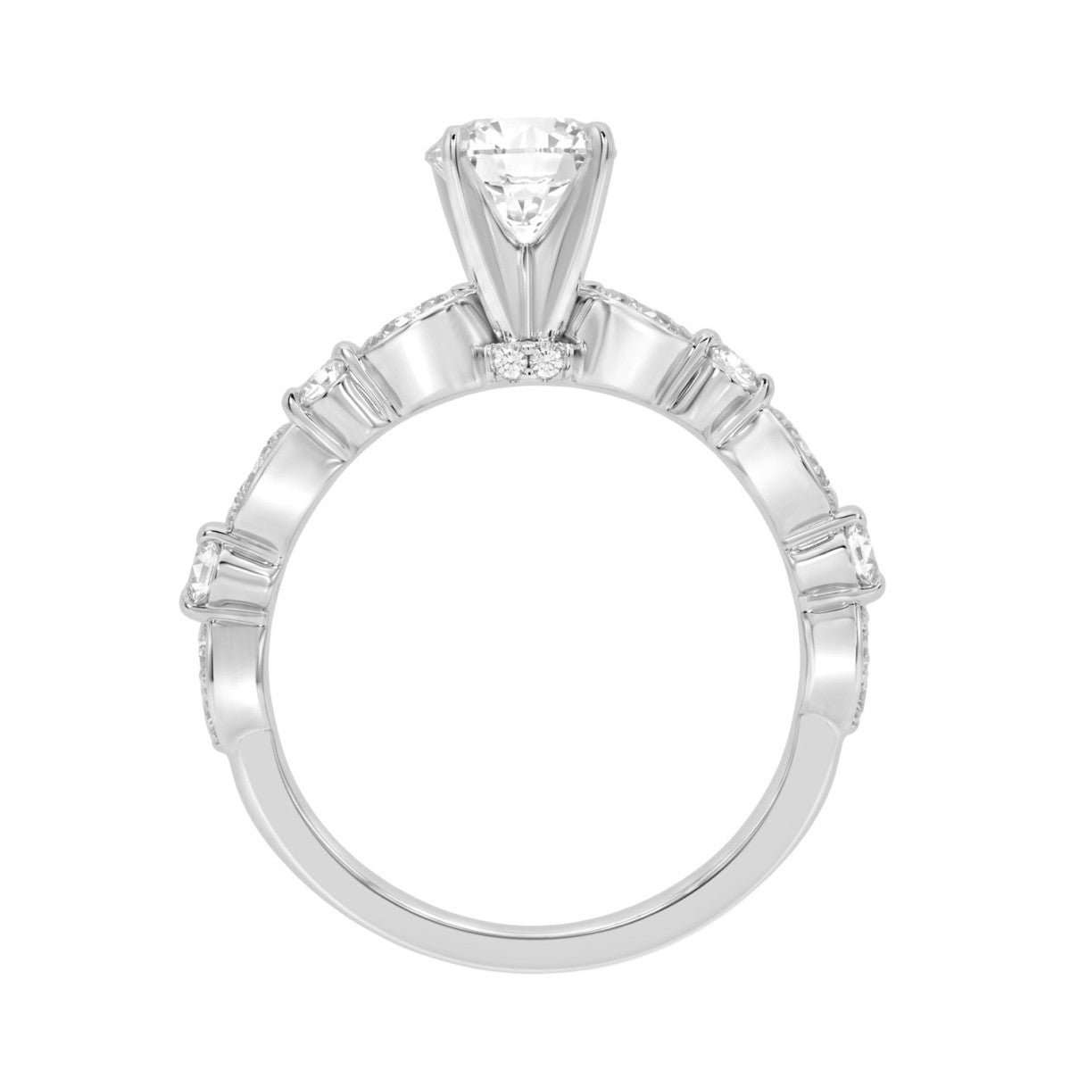 Lab Grown Diamond Engagement Ring 1 1/4Ct White Gold 14K Round Brilliant Cut Ring With 1.00 Ct Center Stone For Women (Color F-G -Clarity Vs1/Vs2)