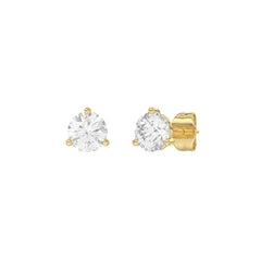 14K Yellow Gold 1 1/2Ct Round Diamond Solitaire Earrings For Women Classic Diamond Stud Earrings