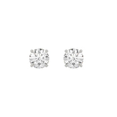 14K White Gold 2.00 Ct Round Brilliant Diamond Stud Earrings Lab Grown Diamond Solitaire Earrings For Women Fine Jewelry Gift
