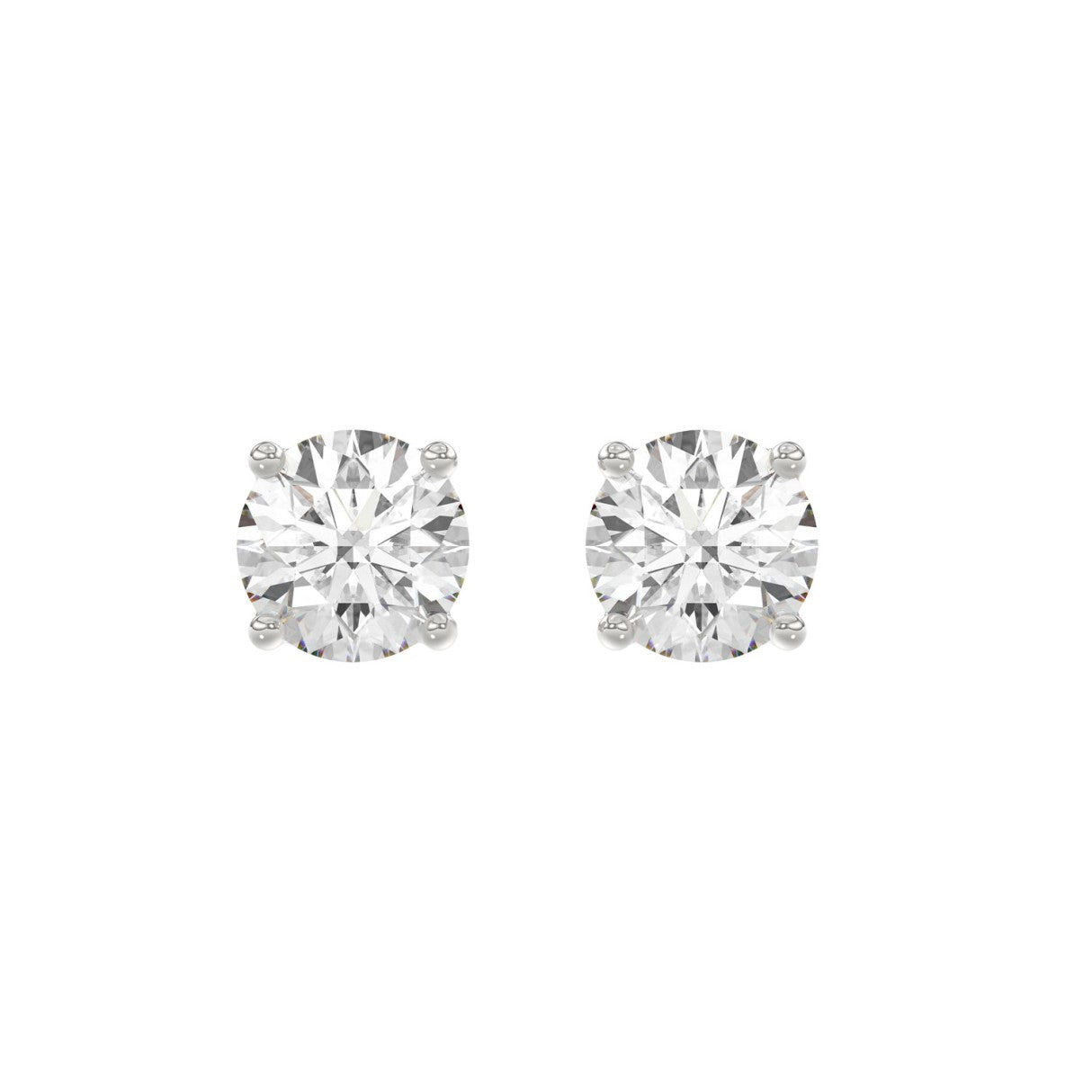 14K White Gold 4.00 Ct Lab Grown Round Diamond Stud Earrings Brilliant Cut Diamond Earrings For Women