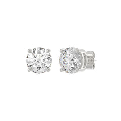 14K White Gold 4.00 Ct Lab Grown Round Diamond Stud Earrings Brilliant Cut Diamond Earrings For Women