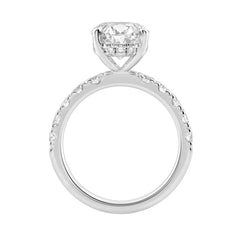 Luxury 14K White Gold 5.00Ct Oval Diamond Engagement Ring With Hidden Halo And Round Diamonds 4.00Ct Oval Center Stone (Color F-G -Clarity Vs1/Vs2)