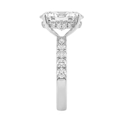 Luxury 14K White Gold 5.00Ct Oval Diamond Engagement Ring With Hidden Halo And Round Diamonds 4.00Ct Oval Center Stone (Color F-G -Clarity Vs1/Vs2)