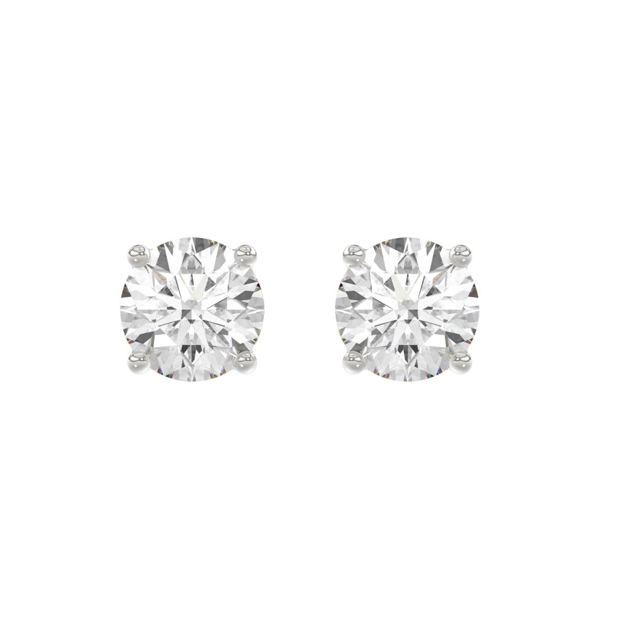 14K White Gold 5.00 Ct Lab Grown Round Diamond Stud Earrings Brilliant Cut Diamond Earrings For Women