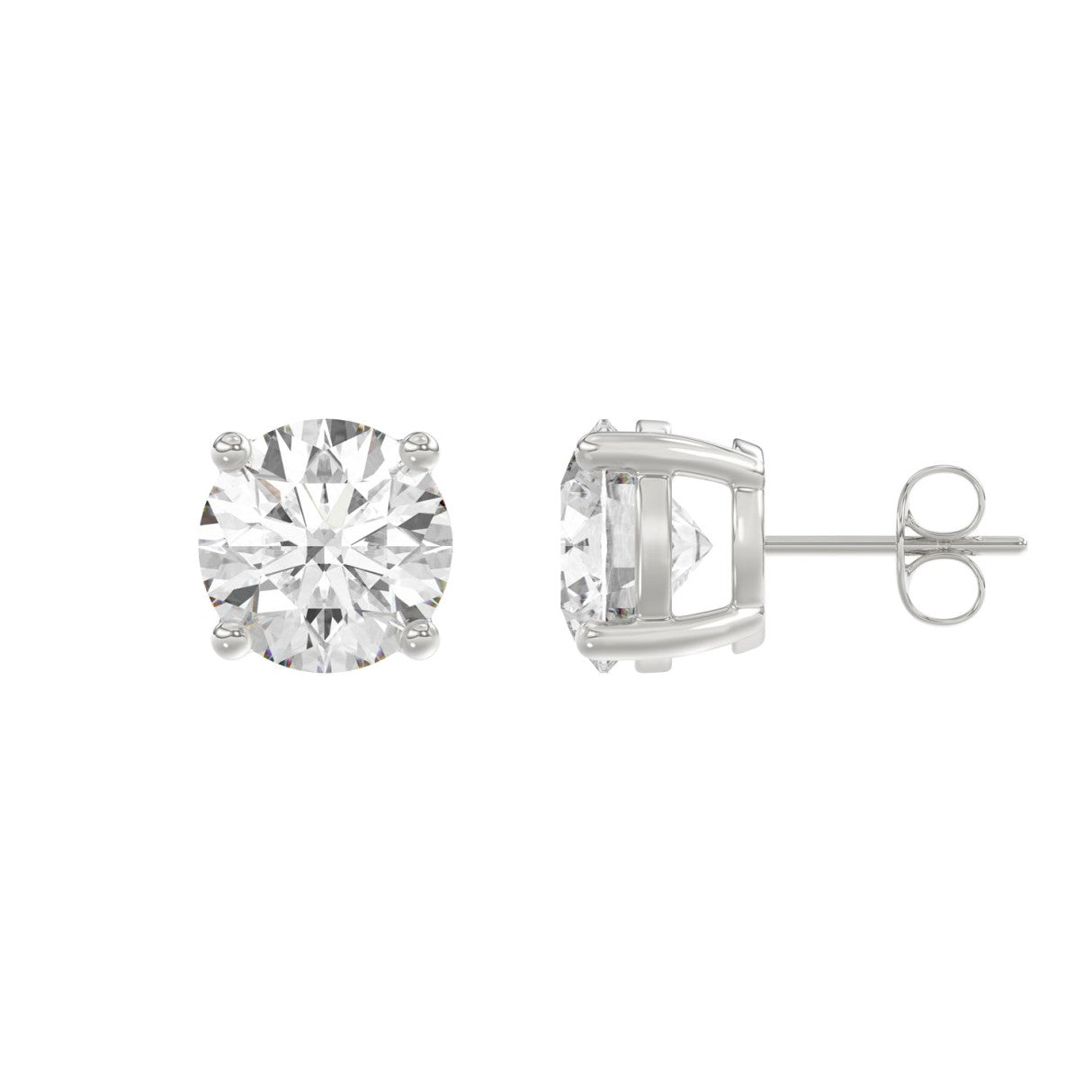 14K White Gold 5.00 Ct Lab Grown Round Diamond Stud Earrings Brilliant Cut Diamond Earrings For Women