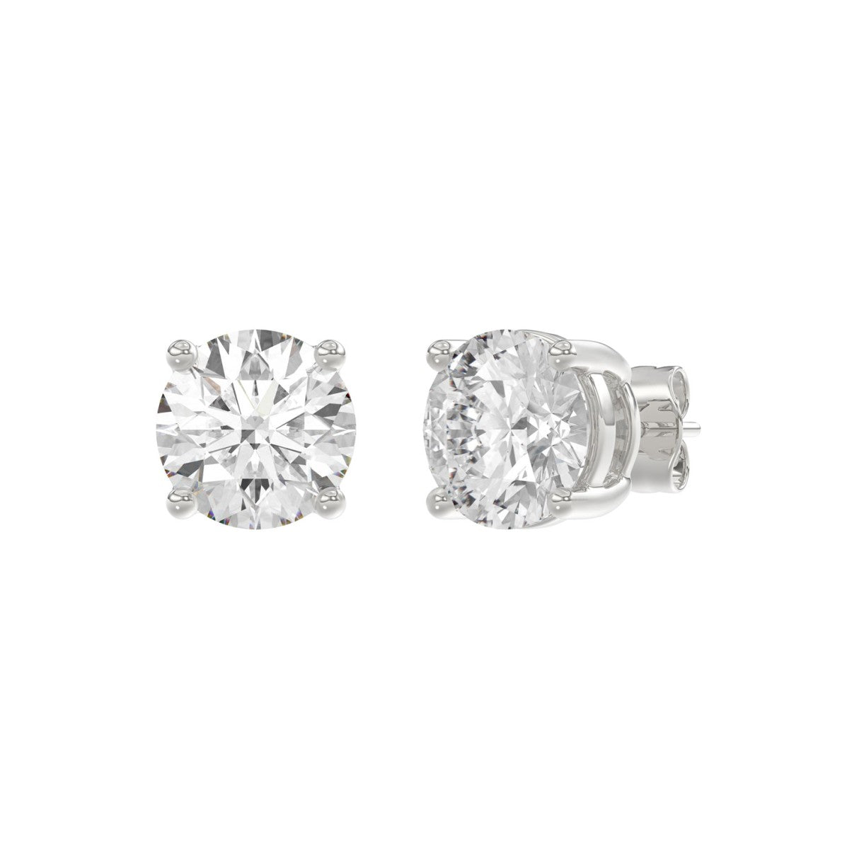 14K White Gold 5.00 Ct Lab Grown Round Diamond Stud Earrings Brilliant Cut Diamond Earrings For Women