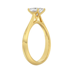 LADIES SOLITAIRE RING 1CT PRINCESS DIAMOND 14K YELLOW GOLD